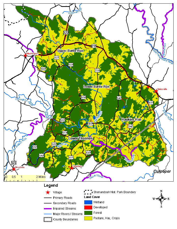 Land cover map of Lower Thornton River Watershed